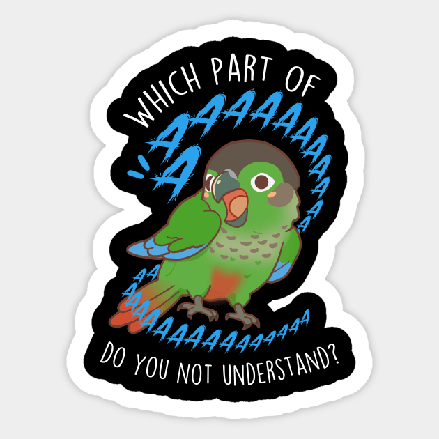 Green-cheeked Conure Parrot Aaaa Sticker by Psitta